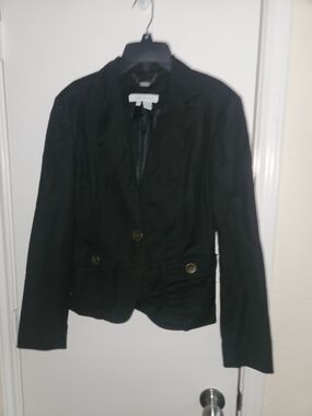 Zara Black Women's Single-Button Blazer with Pocket Buttons
